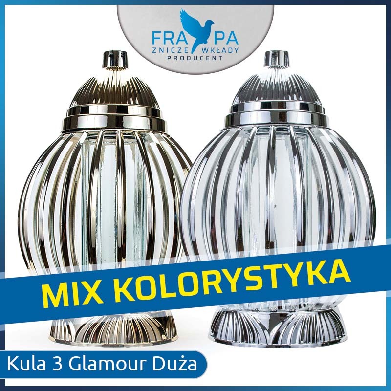 Znicz artystyczny Kula 3 Glamour Duża – Frapa Znicz artystyczny Kula 3 Glamour Duża w eleganckim metalowym wykończeniu – producent zniczy Frapa Leszno Wielkopolska